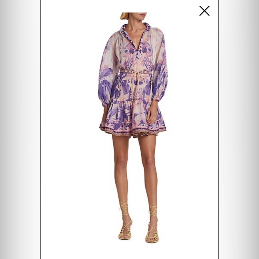 NOT FOR SALE - GORGEOUS ZIMMERMANN Lyre Beaded-Belt MiniDress - SZ 6-8